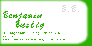 benjamin buslig business card